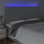 Headboard with LED lights light gray fabric 200x5x118/128 cm by vidaXL, Headboards and footboards - Ref: Foro24-3122166, Pric...