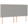 Headboard with LED lights light gray fabric 200x5x118/128 cm by vidaXL, Headboards and footboards - Ref: Foro24-3122166, Pric...