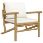 Garden furniture set 3 pieces bamboo and cream white cushions by vidaXL, Garden sets - Ref: Foro24-3156479, Price: 295,40 €, ...