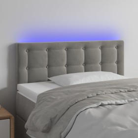 Light gray velvet headboard with LED 100x5x78/88 cm by vidaXL, Headboards and footboards - Ref: Foro24-3122088, Price: 53,60 ...