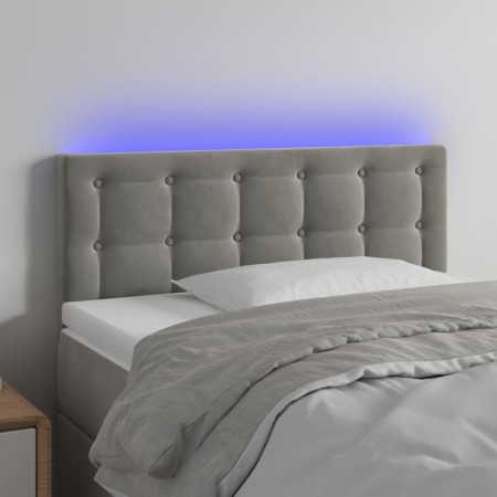 Cabecero con LED de terciopelo gris claro 100x5x78/88 cm de vidaXL, Cabeceros y pies de cama - Ref: Foro24-3122088, Precio: 5...