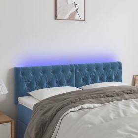 Dark blue velvet LED headboard 144x7x78/88 cm by vidaXL, Headboards and footboards - Ref: Foro24-3122000, Price: 78,81 €, Dis...