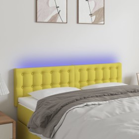 Headboard with LED in green fabric 144x5x78/88 cm by vidaXL, Headboards and footboards - Ref: Foro24-3122051, Price: 55,99 €,...