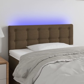 Headboard with LED in dark brown fabric 90x5x78/88 cm by vidaXL, Headboards and footboards - Ref: Foro24-3122031, Price: 45,9...