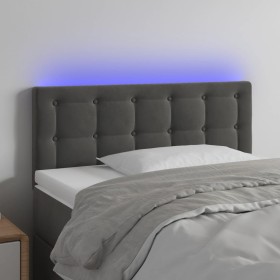 Dark gray velvet headboard with LED 100x5x78/88 cm by vidaXL, Headboards and footboards - Ref: Foro24-3122089, Price: 53,99 €...