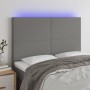 Kopfteil mit LED-Leuchten aus dunkelgrauem Stoff, 144 x 5 x 118/128 cm von vidaXL, Kopf- und Fußteile - Ref: Foro24-3122143, ...