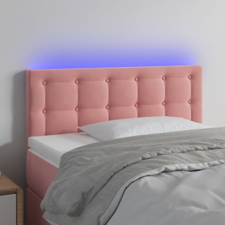 Cabecero con LED de terciopelo rosa 100x5x78/88 cm de vidaXL, Cabeceros y pies de cama - Ref: Foro24-3122093, Precio: 51,21 €...