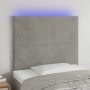 Headboard with LED lights light gray velvet 80x5x118/128 cm by vidaXL, Headboards and footboards - Ref: Foro24-3122174, Price...