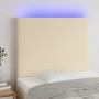 Cabecero con luces LED tela crema 100x5x118/128 cm de vidaXL, Cabeceros y pies de cama - Ref: Foro24-3122139, Precio: 75,63 €...