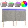 Light gray velvet headboard with LED lights 160x5x118/128 cm by vidaXL, Headboards and footboards - Ref: Foro24-3122198, Pric...