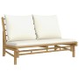 Garden furniture set 4 pieces bamboo and cream white cushions by vidaXL, Garden sets - Ref: Foro24-3156481, Price: 458,81 €, ...