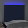 Headboard with LED lights blue fabric 80x5x118/128 cm by vidaXL, Headboards and footboards - Ref: Foro24-3122124, Price: 66,1...