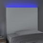 Headboard with LED lights white synthetic leather 90x5x118/128 cm by vidaXL, Headboards and footboards - Ref: Foro24-3122223,...