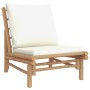 Garden furniture set 4 pieces bamboo and cream white cushions by vidaXL, Garden sets - Ref: Foro24-3156481, Price: 458,81 €, ...