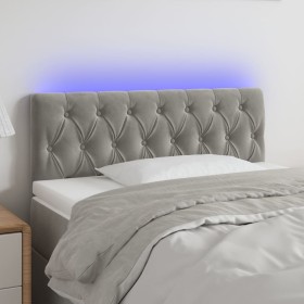 Light gray velvet headboard with LED 90x7x78/88 cm by vidaXL, Headboards and footboards - Ref: Foro24-3121984, Price: 68,76 €...