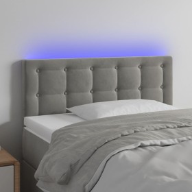 Light gray velvet headboard with LED 90x5x78/88 cm by vidaXL, Headboards and footboards - Ref: Foro24-3122082, Price: 52,99 €...