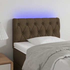 Headboard with LED in dark brown fabric 80x7x78/88 cm by vidaXL, Headboards and footboards - Ref: Foro24-3121925, Price: 55,9...