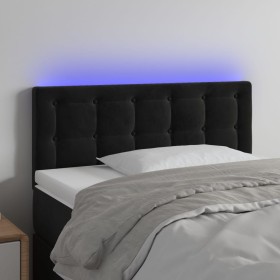 Kopfteil aus schwarzem Samt mit LED 100x5x78/88 cm von vidaXL, Kopf- und Fußteile - Ref: Foro24-3122090, Preis: 53,30 €, Raba...