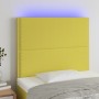 Headboard with LED lights green fabric 90x5x118/128 cm by vidaXL, Headboards and footboards - Ref: Foro24-3122273, Price: 66,...