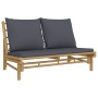 4-piece bamboo garden furniture set with dark gray cushions by vidaXL, Garden sets - Ref: Foro24-3156480, Price: 419,76 €, Di...