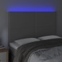 Cabecero con luces LED cuero sintético gris 144x5x118/128 cm de vidaXL, Cabeceros y pies de cama - Ref: Foro24-3122238, Preci...