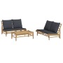 3-piece bamboo garden furniture set with dark gray cushions by vidaXL, Garden sets - Ref: Foro24-3156482, Price: 400,74 €, Di...