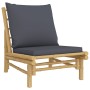 4-piece bamboo garden furniture set with dark gray cushions by vidaXL, Garden sets - Ref: Foro24-3156480, Price: 419,76 €, Di...