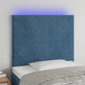 Headboard with LED lights dark blue velvet 90x5x118/128 cm by vidaXL, Headboards and footboards - Ref: Foro24-3122184, Price:...