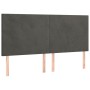 Cabecero con luces LED terciopelo gris oscuro 160x5x118/128 cm de vidaXL, Cabeceros y pies de cama - Ref: Foro24-3122199, Pre...