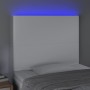 Headboard with LED lights white synthetic leather 100x5x118/128 cm by vidaXL, Headboards and footboards - Ref: Foro24-3122229...