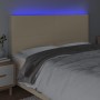 Headboard with LED lights cream fabric 160x5x118/128 cm by vidaXL, Headboards and footboards - Ref: Foro24-3122155, Price: 12...