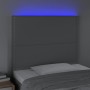 Headboard with LED lights light gray fabric 100x5x118/128 cm by vidaXL, Headboards and footboards - Ref: Foro24-3122274, Pric...