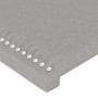 Headboard with LED lights light gray fabric 100x5x118/128 cm by vidaXL, Headboards and footboards - Ref: Foro24-3122274, Pric...