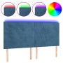 Headboard with LED lights dark blue velvet 200x5x118/128 cm by vidaXL, Headboards and footboards - Ref: Foro24-3122214, Price...