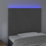 Headboard with LED lights dark gray velvet 80x5x118/128 cm by vidaXL, Headboards and footboards - Ref: Foro24-3122175, Price:...