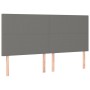 Headboard with LED lights dark gray fabric 200x5x118/128 cm by vidaXL, Headboards and footboards - Ref: Foro24-3122167, Price...