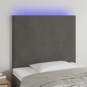 Cabecero con luces LED terciopelo gris oscuro 100x5x118/128 cm de vidaXL, Cabeceros y pies de cama - Ref: Foro24-3122187, Pre...