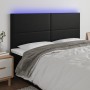 Headboard with LED lights black synthetic leather 200x5x118/128 cm by vidaXL, Headboards and footboards - Ref: Foro24-3122252...