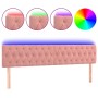 Cabecero con LED de terciopelo rosa 200x7x78/88 cm de vidaXL, Cabeceros y pies de cama - Ref: Foro24-3122019, Precio: 93,99 €...