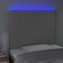 Headboard with LED lights gray synthetic leather 100x5x118/128 cm by vidaXL, Headboards and footboards - Ref: Foro24-3122232,...