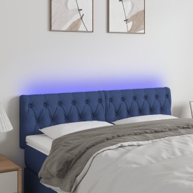 Blue fabric headboard with LED 160x7x78/88 cm by vidaXL, Headboards and footboards - Ref: Foro24-3121960, Price: 82,99 €, Dis...