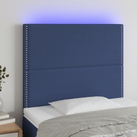 Cabecero con luces LED tela azul 100x5x118/128 cm de vidaXL, Cabeceros y pies de cama - Ref: Foro24-3122280, Precio: 78,99 €,...