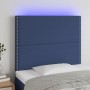 Cabecero con luces LED tela azul 100x5x118/128 cm de vidaXL, Cabeceros y pies de cama - Ref: Foro24-3122280, Precio: 66,99 €,...