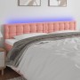 Pink velvet headboard with LED 200x5x78/88 cm by vidaXL, Headboards and footboards - Ref: Foro24-3122117, Price: 79,22 €, Dis...