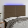 Headboard with LED lights dark brown fabric 144x5x118/128 cm by vidaXL, Headboards and footboards - Ref: Foro24-3122285, Pric...