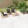 5-piece bamboo garden furniture set with dark gray cushions by vidaXL, Garden sets - Ref: Foro24-3156486, Price: 434,10 €, Di...