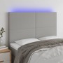 Kopfteil mit LED-Leuchten aus hellgrauem Stoff, 144 x 5 x 118/128 cm von vidaXL, Kopf- und Fußteile - Ref: Foro24-3122142, Pr...