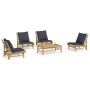 5-piece bamboo garden furniture set with dark gray cushions by vidaXL, Garden sets - Ref: Foro24-3156486, Price: 434,10 €, Di...