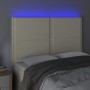 Cabecero con luces LED cuero sintético crema 144x5x118/128 cm de vidaXL, Cabeceros y pies de cama - Ref: Foro24-3122376, Prec...