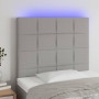 Headboard with LED lights light gray fabric 100x5x118/128 cm by vidaXL, Headboards and footboards - Ref: Foro24-3122414, Pric...